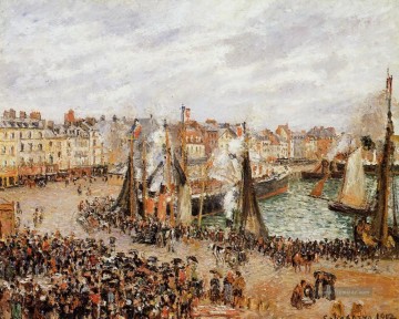  morgen - dem Fischmarkt dieppe grau Wetter Morgen 1902 Camille Pissarro